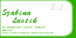 szabina lustik business card